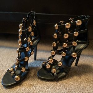 Charlotte Russe Gold Bead Heels